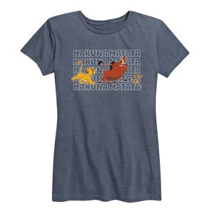 Women's - The Lion King - Simba Timon and Pumbaa Hakuna Matata Stacked Short Sleeve Graphic T-Shirt - 1 of 4
