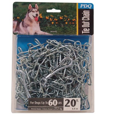 PDQ Silver Steel Dog Tie Out Chain Large