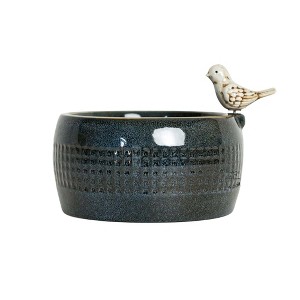 Perched Bird with Light Fountain Blue Porcelain by Foreside Home & Garden - 1 of 4