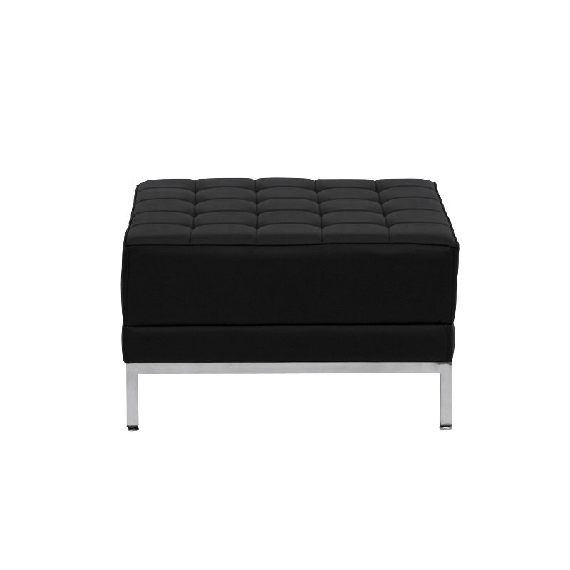 Emma and Oliver Leather Quilted Tufted Living Room/Reception Ottoman, 2 of 3