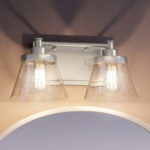 Urban Ambiance Luxury Traditional Bath Light 7.75''H x 15.5''W,  Brushed Nickel Finish,  Pawtucket Collection, UHP3990 - 1 of 4