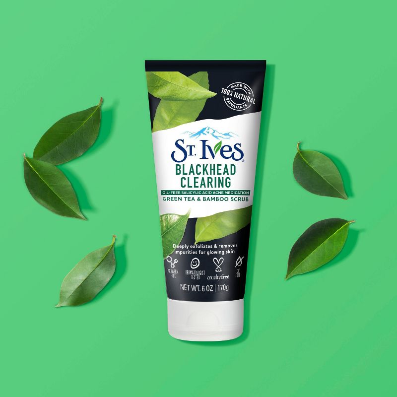 St. Ives Blackhead Clearing Face Scrub - Green Tea and Bamboo - 6oz, 5 of 12
