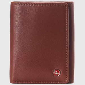Alpine Swiss Mens Wallet RFID Blocking Genuine Leather Leon Trifold Wallet Slim Design Billfold Multiple Card Slots ID Window Gift Box - 1 of 4