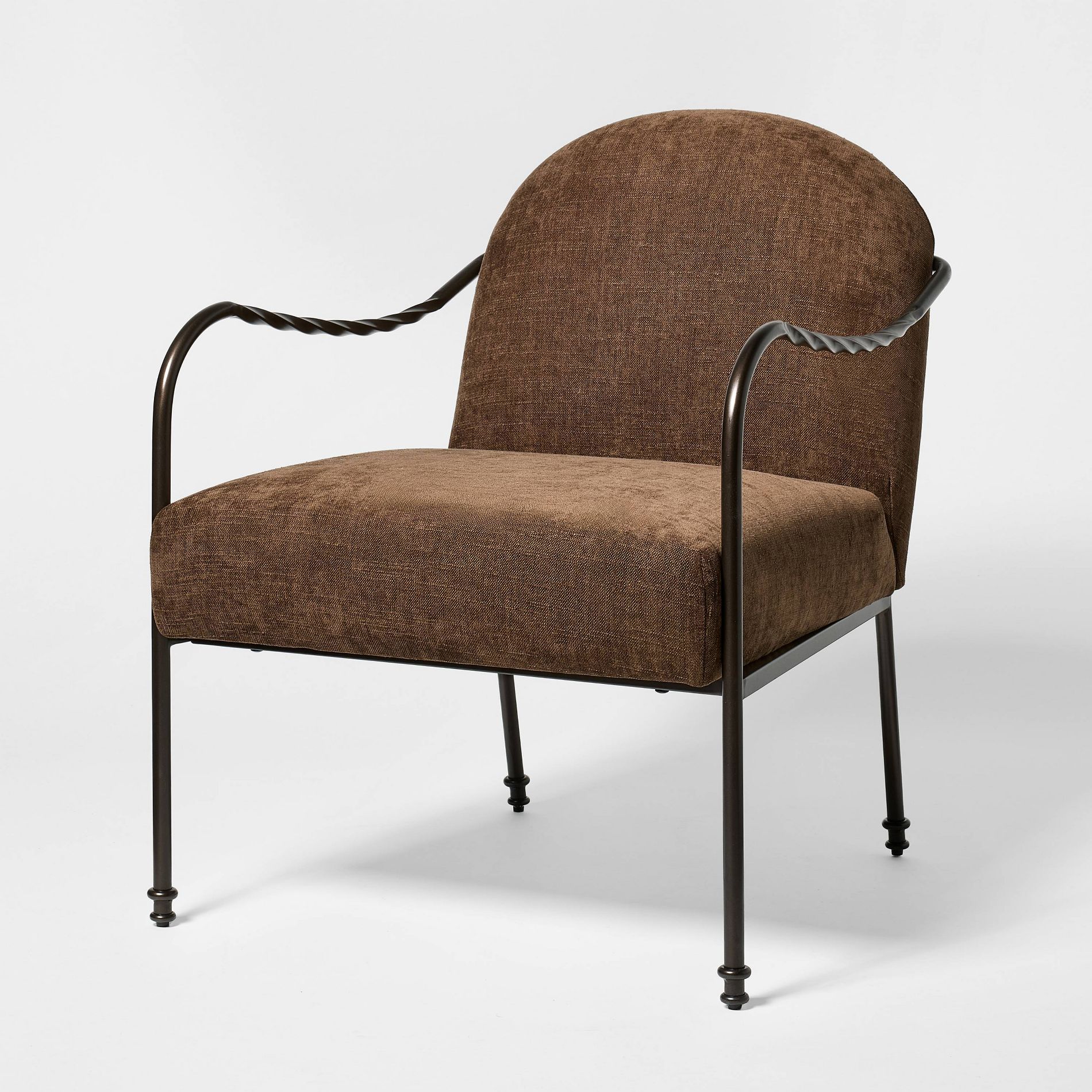 Twisted Metal Upholstered Accent Chair Chocolate Brown - Threshold designed with Studio McGee™