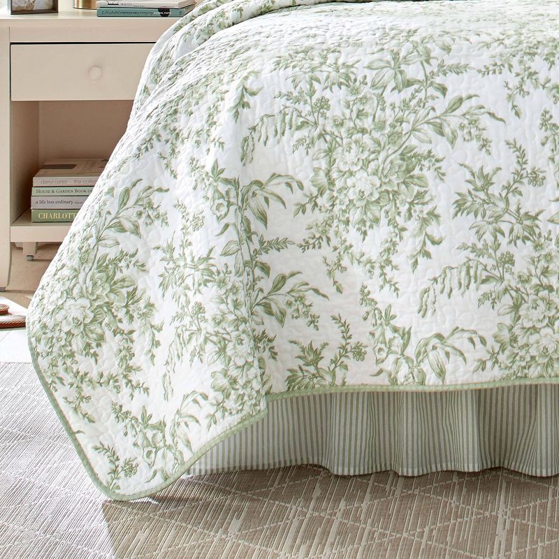 Bedford Cotton Quilt & Sham Set Green - Laura Ashley, 6 of 8