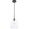 Elegant Lighting Kason 1 light Black and Clear glass pendant - 3 of 4