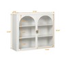 Bathroom Cabinet Wall Mounted with Detachable Shelves,Double Glass Door Wall Storage Cabinet,Kitchen Pantry Sideboard for Bathroom Kitchen - 3 of 4