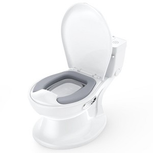 Realistic Potty Training Toilet for Toddlers - Soft Seat, Flushing Sound, Removable Pot, Splash Guard & Non-Slip Base - 1 of 4