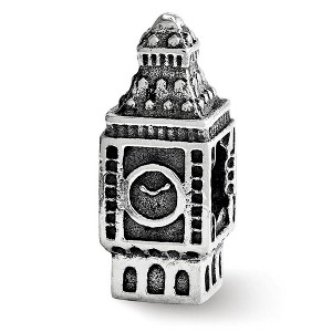 Black Bow Jewelry Big Ben Clock Tower Bead Charm in Antiqued Sterling Silver - 1 of 2