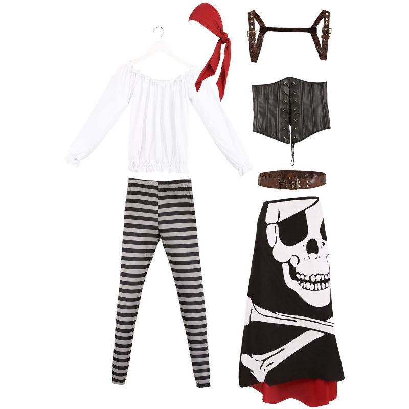 HalloweenCostumes.com Women's Pirate Flag Gypsy Costume, 3 of 12