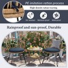 3-Piece Outdoor Patio Rattan Conversation Leisure Chairs Set with 2 Chair and Glass Coffee Table - 2 of 4