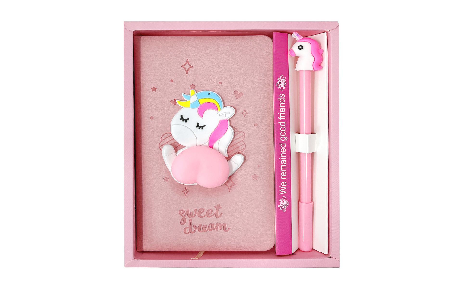 Wrapables Cute Notebook Gel Pen Set, Diary Journal Gift Set, Unicorn Butt