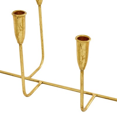 Gold Slim 7-Candle Metal Candelabra