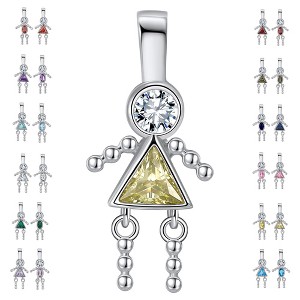 Baby Boy or Girl Birthstone Charm for Mom  Family Tree Grandma Necklace by Ginger Lyne CZ Sterling Silver - 1 of 4