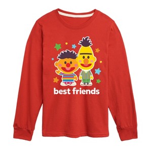 Boys' - Sesame Street - Best Friends Bert Ernie-Toddler and Youth Long Sleeve T-Shirt Long Sleeve Graphic T-Shirt - 1 of 3