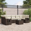 vidaXL 8 Piece Patio Sofa Set with Cushions Brown and Cream Poly Rattan - 2 of 4