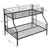 Kumasinova Metal Bunk Bed, Strong Steel Bed Frame with Safe Stairs, Modern Space-Saving Bunk Bed for Teens and Adults, 13" Under-Bed Storage - 4 of 4