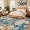 Area Rug Living Room Rug: Washable Modern Abstract Soft Thin Rug Indoor Floor No Slip Stain Resistant Carpet - 2 of 4