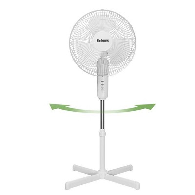 Holmes 16&#34; Oscillating 3 Speed Manual Stand Fan White