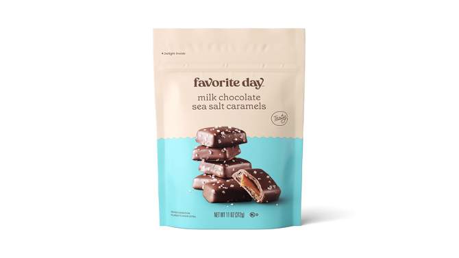 Milk Chocolate Sea Salt Caramels Candy - 11oz - Favorite Day&#8482;, 2 of 7, play video