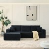 110" Cloud Modular Sectional Sofa, Boneless Corduroy Couch with Ottoman & 2 Pillows, 3-Seater, No Assembly, L-Shaped Sofa for Living Room - 2 of 4