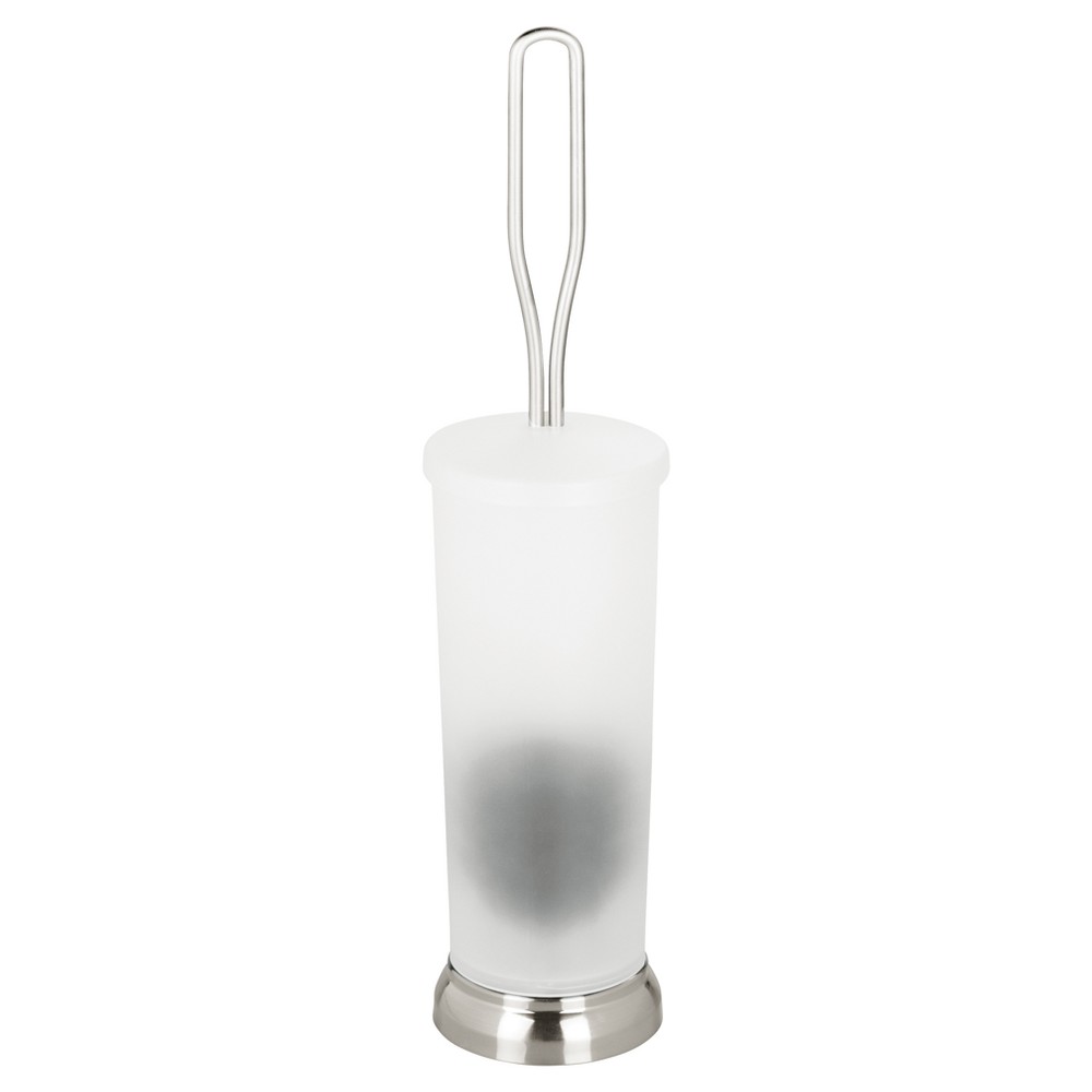 bathroom toilet bowl brush with holder satin nickel/frost - threshold™