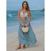 EXLURA Womens Elastic High Waist Flared Maxi Skirts Floral Swing Midi Skirt Casual Summer Long Skirt Beach Vacation Resort - 3 of 4