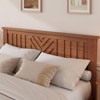 Wooden Platform Bed Frame with Headboard, Full Size Mattress Foundation with Wooden Slat Support, No Box Spring Needed, Easy Assembly, Light Brown - 3 of 4