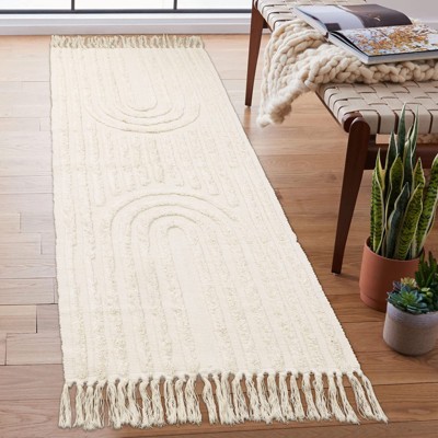 Lahome Tufted Machine Washable Bidirectional Rainbow Floor Mat-Soft Colorful Carpet for Living Room, Bedroom,or Entryway