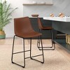 Dovelina 29" Modern PU Leather Barstool Counter Stool Set of 2 - 2 of 4
