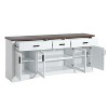 Sapphtopaz Modern TV Stand for TVs Up to 65" with Glass Doors & 3 Storage Drawers Two-Tone TV Console with Adjustable Shelves for Living Room - 3 of 4