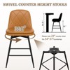 Huxxion Bar Stools Set of 2, Counter Height Swivel Bar Stools with High Back, 22" Seat Height for Kitchen Island & Home (Black) - 2 of 4