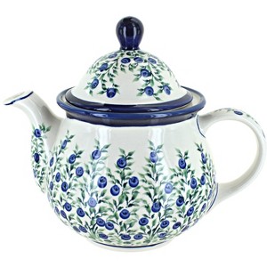 Blue Rose Polish Pottery 943 Zaklady Large Teapot - 1 of 1