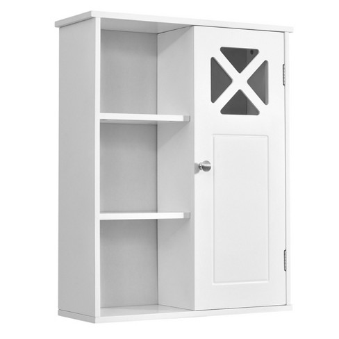 Costway Wall-mounted Cabinet Bathroom Storage 2-tier Shelf Multipurpose  Organizer White : Target