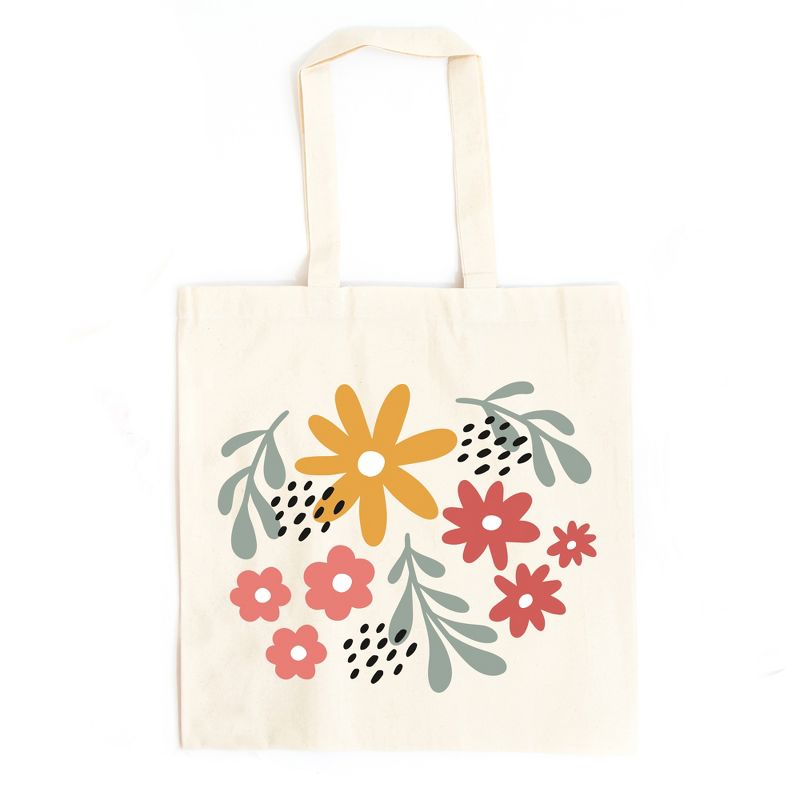 City Creek Prints Daisies And Ruscus Canvas Tote Bag - 15x16 - Natural, 1 of 3