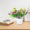 24 PCS Artificial Eucalyptus Violet Flowers with 6 PCS Fern Leaves,Real Touch Fake Flowers,UV Resistant Silk Flowers for Garden, Wedding, Home Decor - 3 of 4