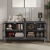 59" Sideboard Buffet Cabinet, Accent Storage Cabinet with Glass Doors, Wooden Coffee Bar Cabinet for Kitchen Living Room Hallway - 3 of 4