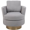Teddy Fabric Swivel Bucket Chair, Living Room Armchair with Gold Metal Base - ModernLuxe - 4 of 4