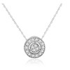 Pompeii3 1/4ct Diamond Pave Halo Pendant 14K White Gold Womens Necklace & 18" Chain - 3 of 4