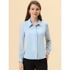Allegra K Women's Button Down Sheer Sleeve Point Collar Work Tops - 2 of 4