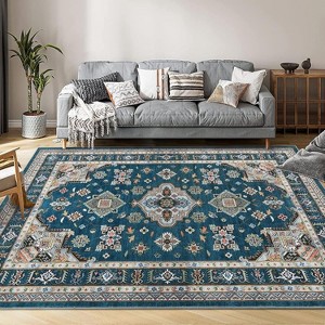 Area Rug, Rugs for Living Room,Washable Vintage Rug, Non-Slip Low Pile Throw Soft Rugs with Rubber Backing, Washable Rugs - 1 of 4