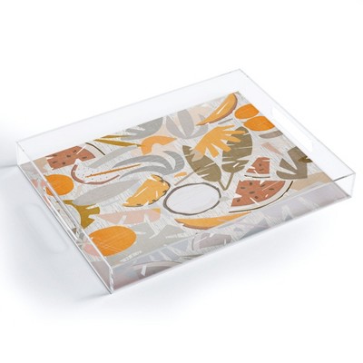 evamatise Tiki Picnic Mid Century Modern 15.5" x 12" Acrylic Tray - Deny Designs