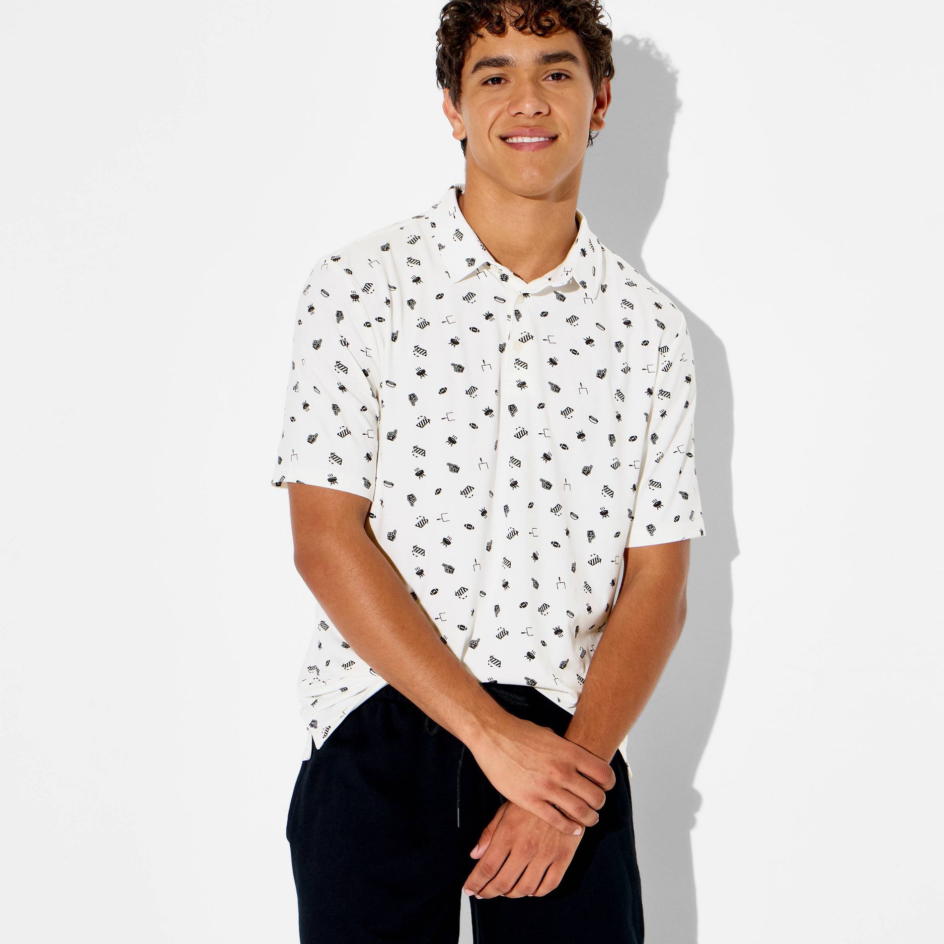 Men's Game Day Comfort Wear Tailgate Print Polo Shirt - Goodfellow & Co™