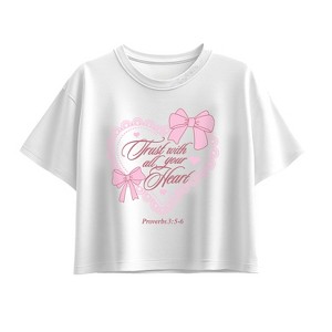 Girls' - Instant Message - Trust With All Your Heart Short Sleeve Boxy Graphic T-Shirt - 1 of 3