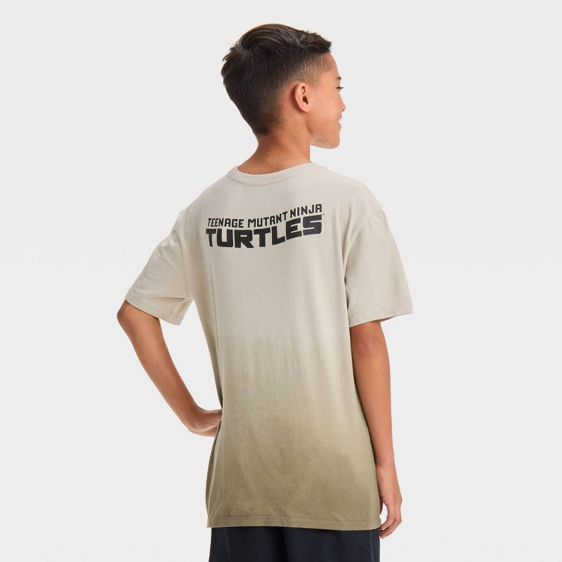 Boys&#39; Teenage Mutant Ninja Turtles Dip-Dye Elevated Short Sleeve Graphic T-Shirt - Olive Green, 3 of 5