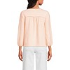 Lands' End Women's 3/4 Sleeve Slub Notch Neck Top - 2 of 3