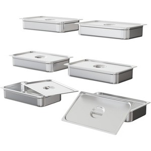Commercial Grade 6-Pack Stainless Steel Pans, 2.5-Inch Deep Steam Table Pans for Catering and Buffets, Kitchen Food Containers - 1 of 4