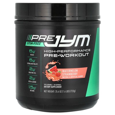 JYM Supplement Science Pre JYM, High-Performance Pre-Workout, Stim-Free, Watermelon Strawberry, 1.6 lbs (720 g)