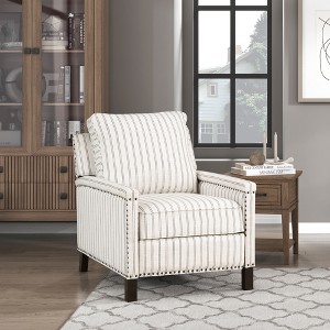 Fabric Push Back Reclining Chair with Nailhead Trim and High-Density Foam Seat - 1 of 4
