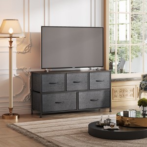 Fabric Dresser for Bedroom, Wide 5-Drawer Chest of Drawers with Storage Organizer Unit - 1 of 4